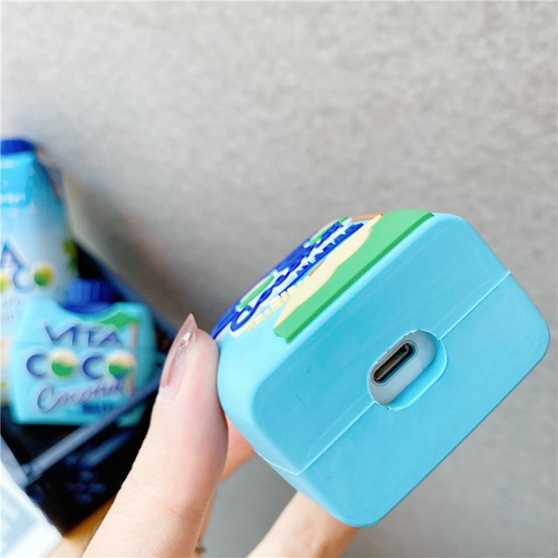 Compatible with Apple, Compatible with Apple , Coconut Water Creative Personality Silicone Shell Earphone Case - Image 3