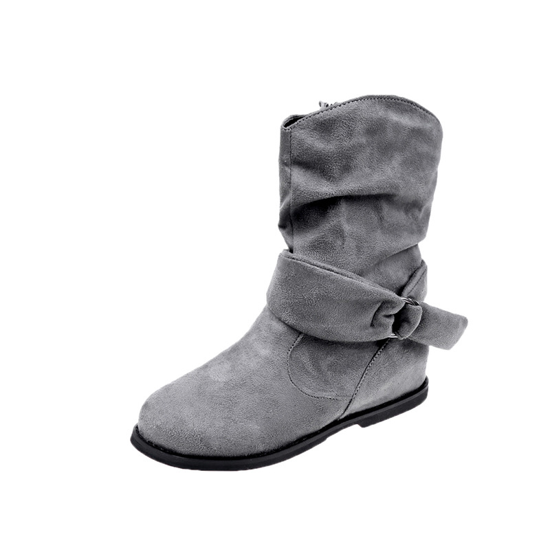 Faux Suede Mid-Calf Boots, picture 2 of 4
