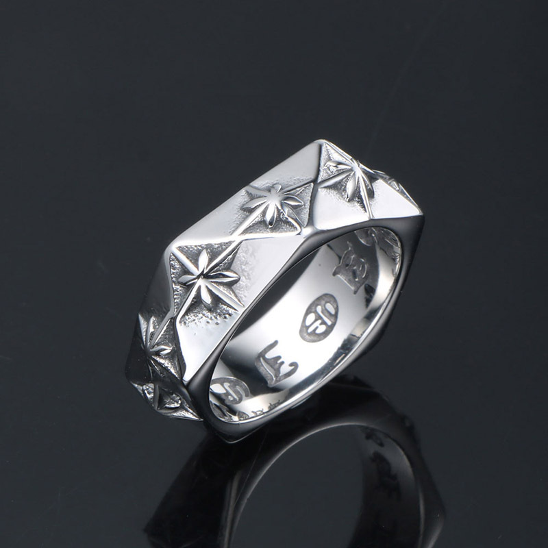Explosive Titanium Steel Ring Polygon 3D Ring