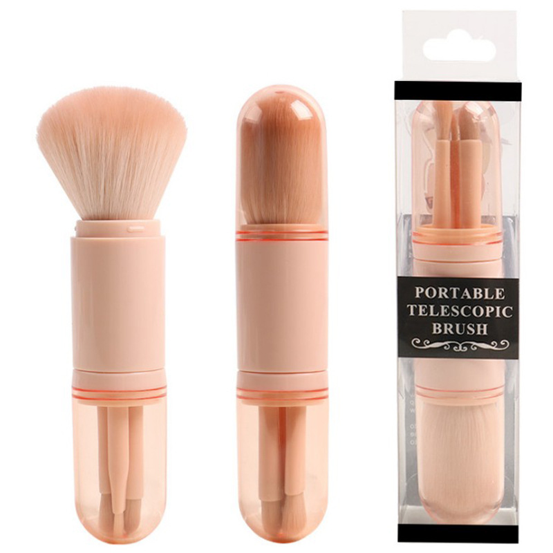 Single 4-in-1 retractable makeup brush set portable 4-in-1 retrac…