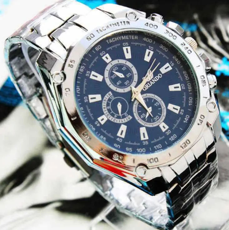 Fashion Silver Stainless Steel Mens Watches Top