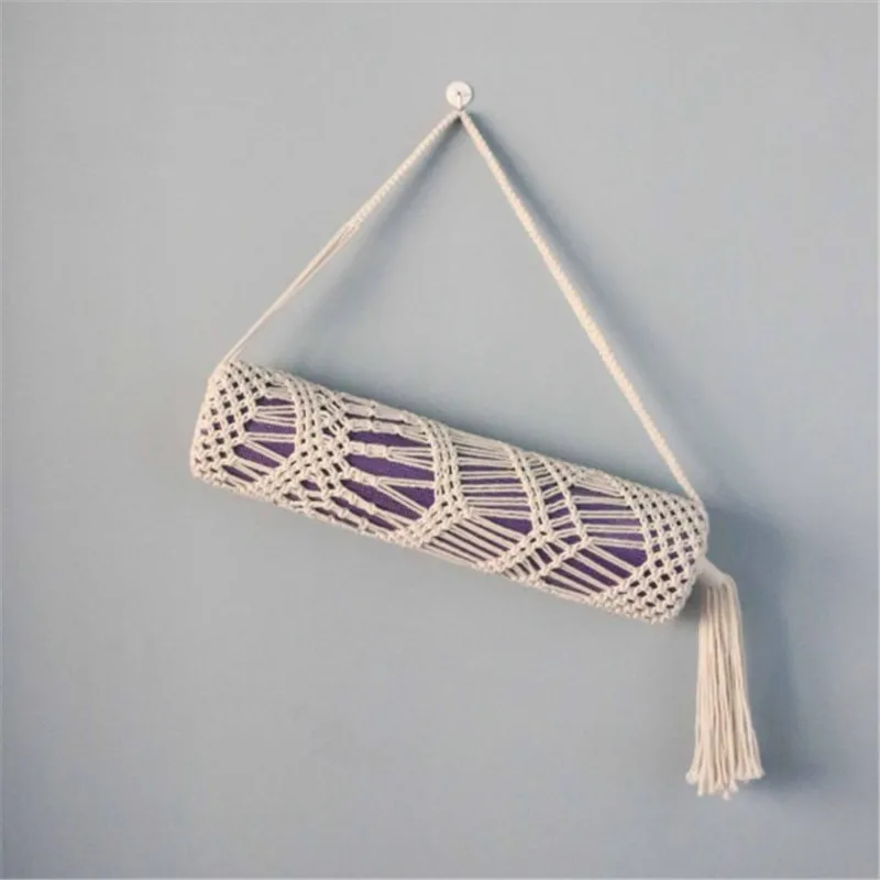 Portable Hand-Woven Yoga Mat Tassel Storage Bag - 02Style