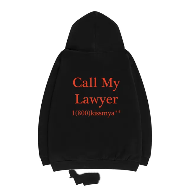 A Long Fleece Hoodie In The Print On The Back Of The Letters Black - Shop at LoveMi