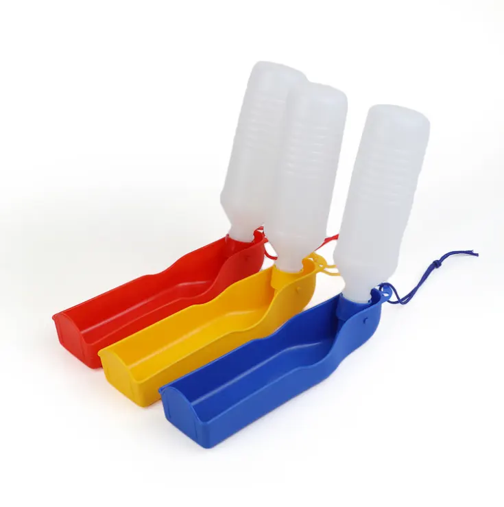 Dog Water Bottle Feeder with Bowl Plastic Portable Pets