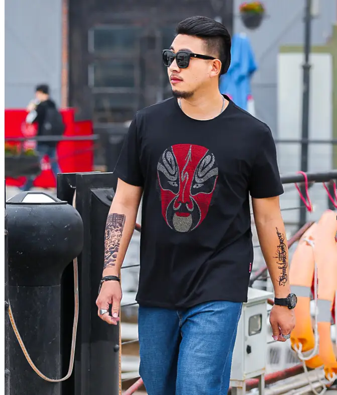 Summer Men's Short Sleeve T-shirt Men's Loose Popular Logo