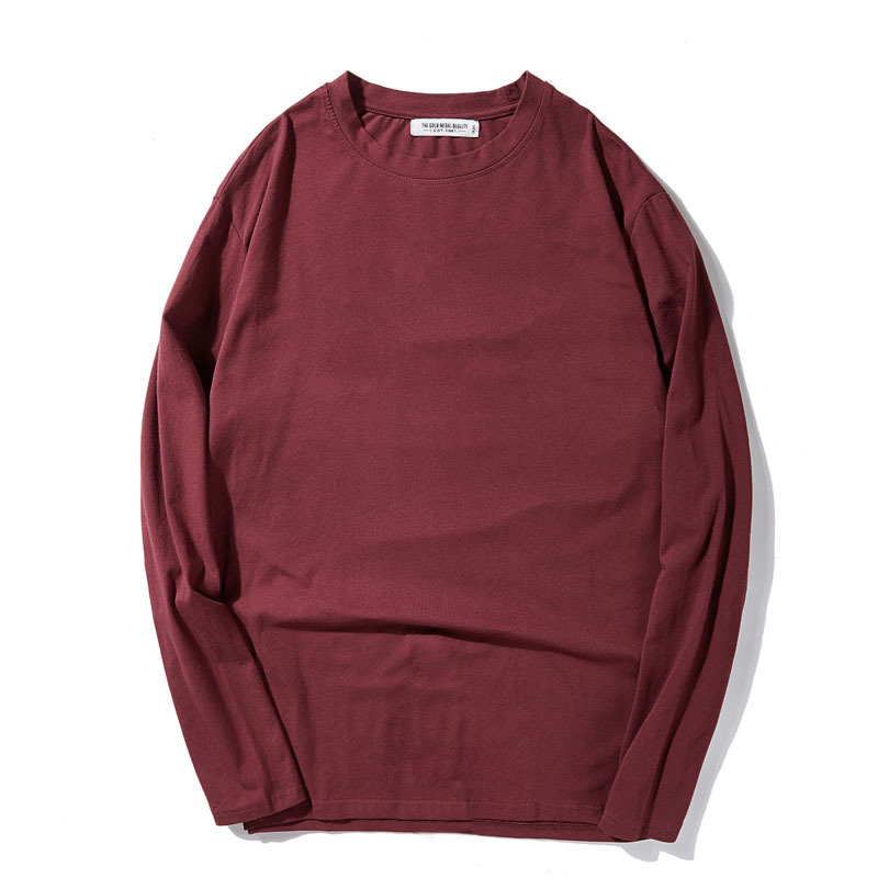 Men's Solid Color Long-Sleeved Plus Size Bottoming Shirt