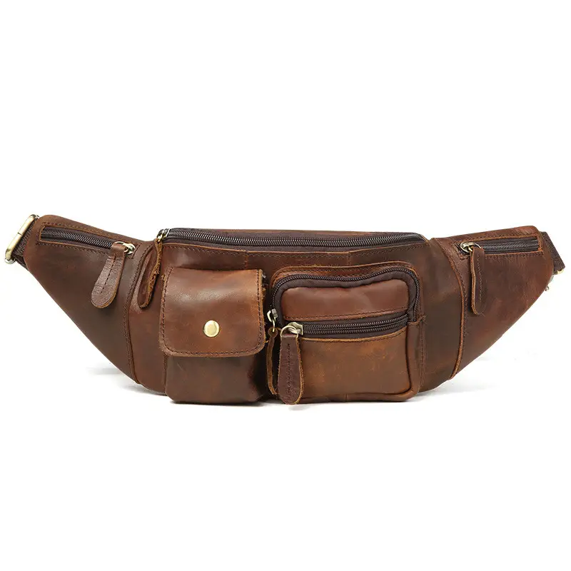 Men's Chest Bag Casual Fashion Leather Crazy