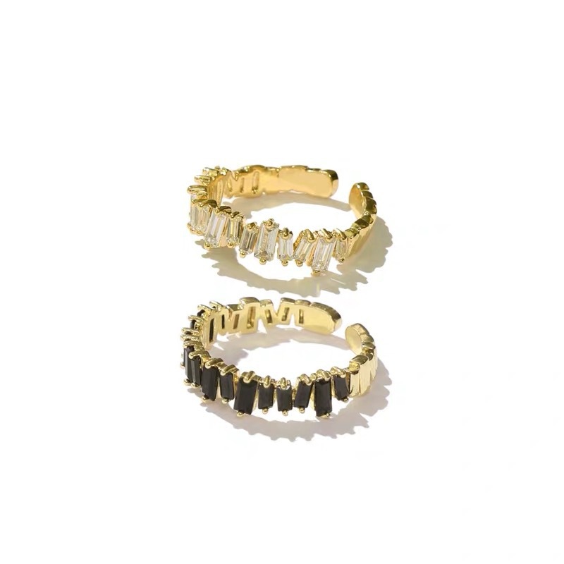 Micro-set Crystal Zircon Ring Adjustable Size