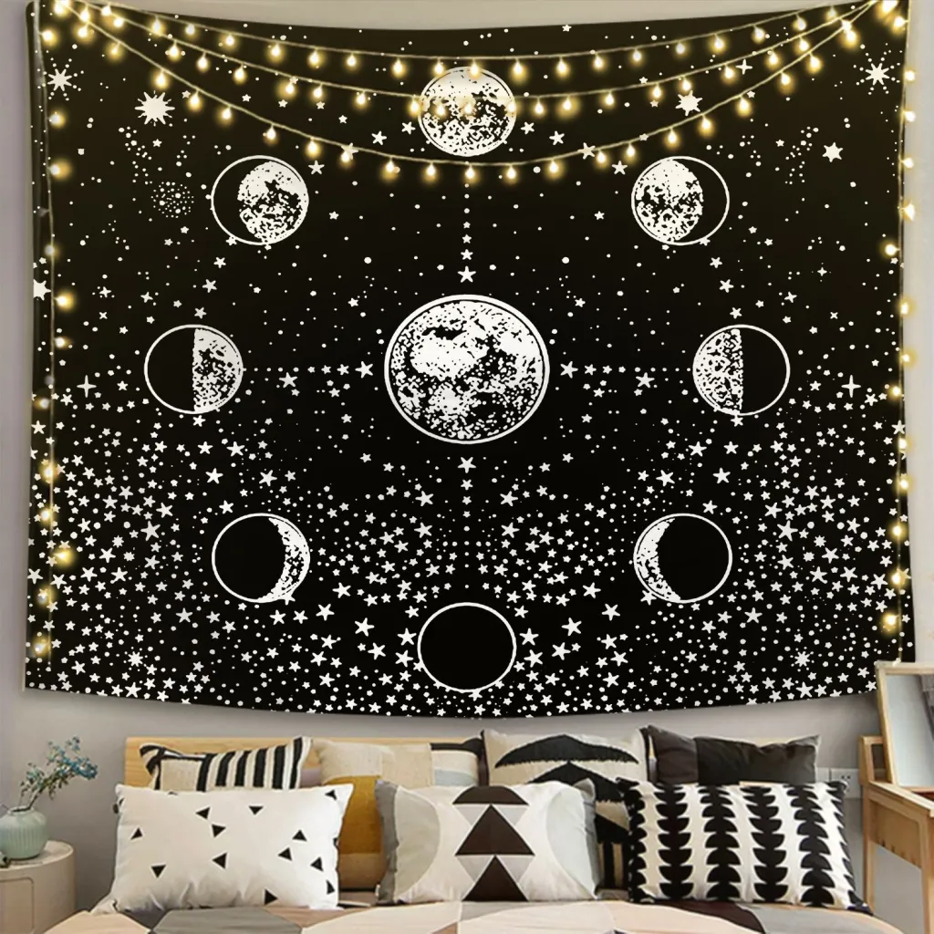 Tapestry Black And White Series Printed Home Hanging Cloth - Ls Hbb 19
