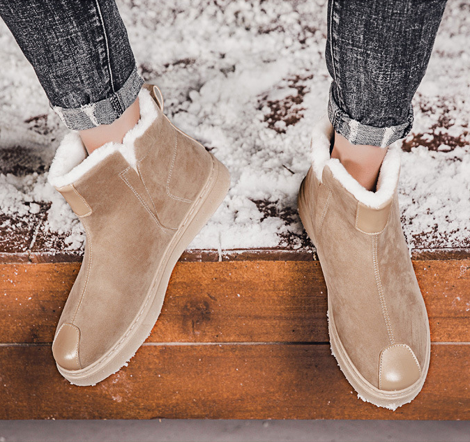 Autumn and Winter Men's Shoes High Top Martin Boots men's Middle top British Style Work clothes Men's Shoes Snow Boots Cotton Shoes Short Boots Work Shoes