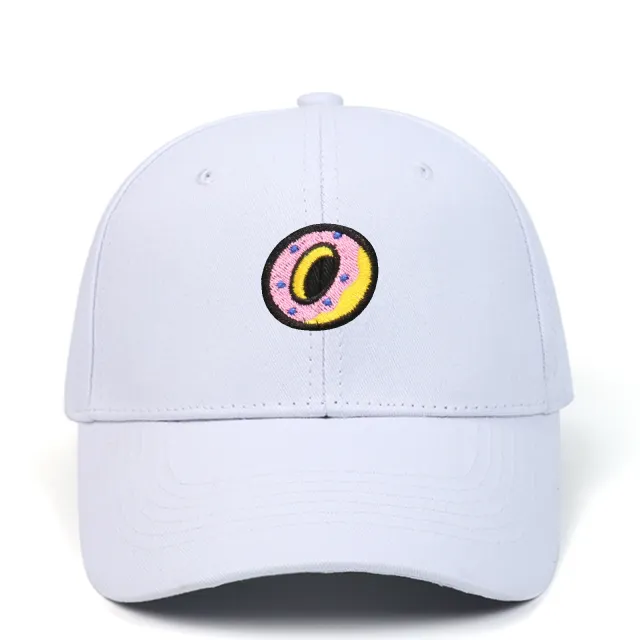Embroidered Cotton Baseball Cap Fashion Donut Hat White - Shop at LoveMi