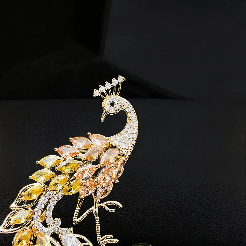 Women's Western Accessory Sweater With Peacock Pin
