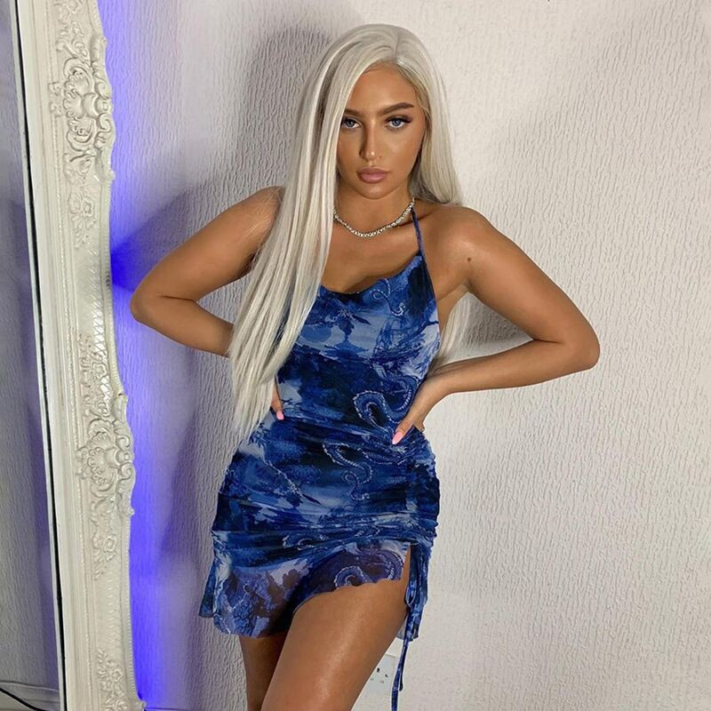 New Sexy Retro Suspender Drawstring Dress