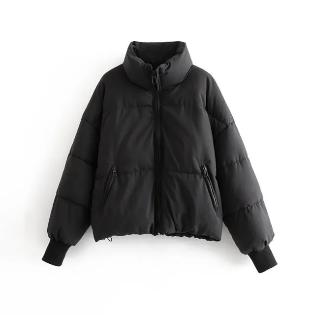 Autumn and Winter Casual Loose Bread Coat Cotton Jacket Black - Shop at LoveMi