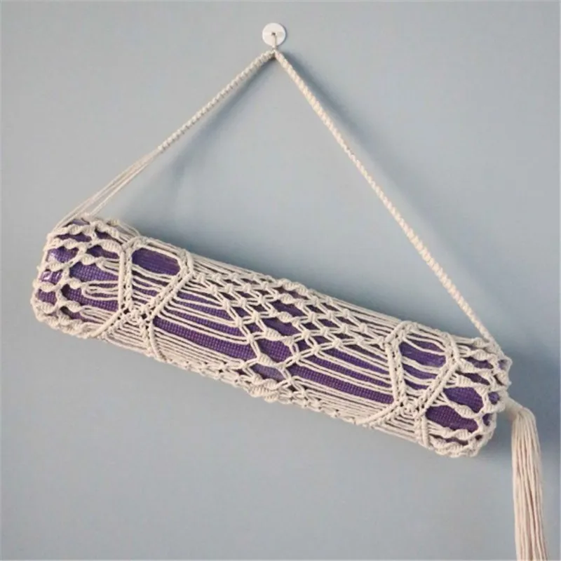Portable Hand-Woven Yoga Mat Tassel Storage Bag - 04Style