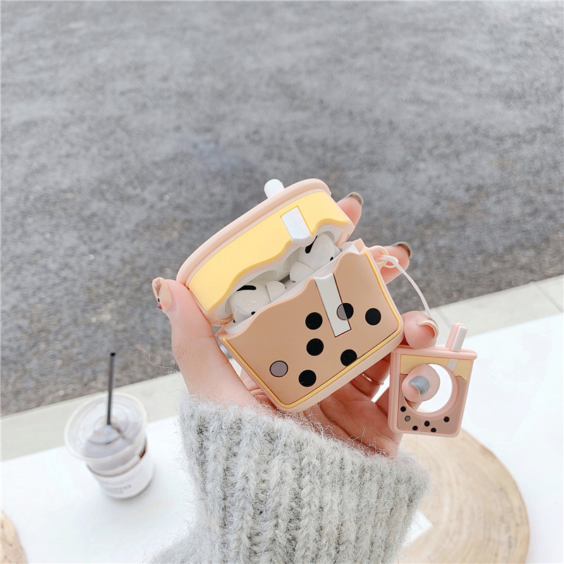 Compatible with Apple, Milk tea silicone earphone cover - Image 15