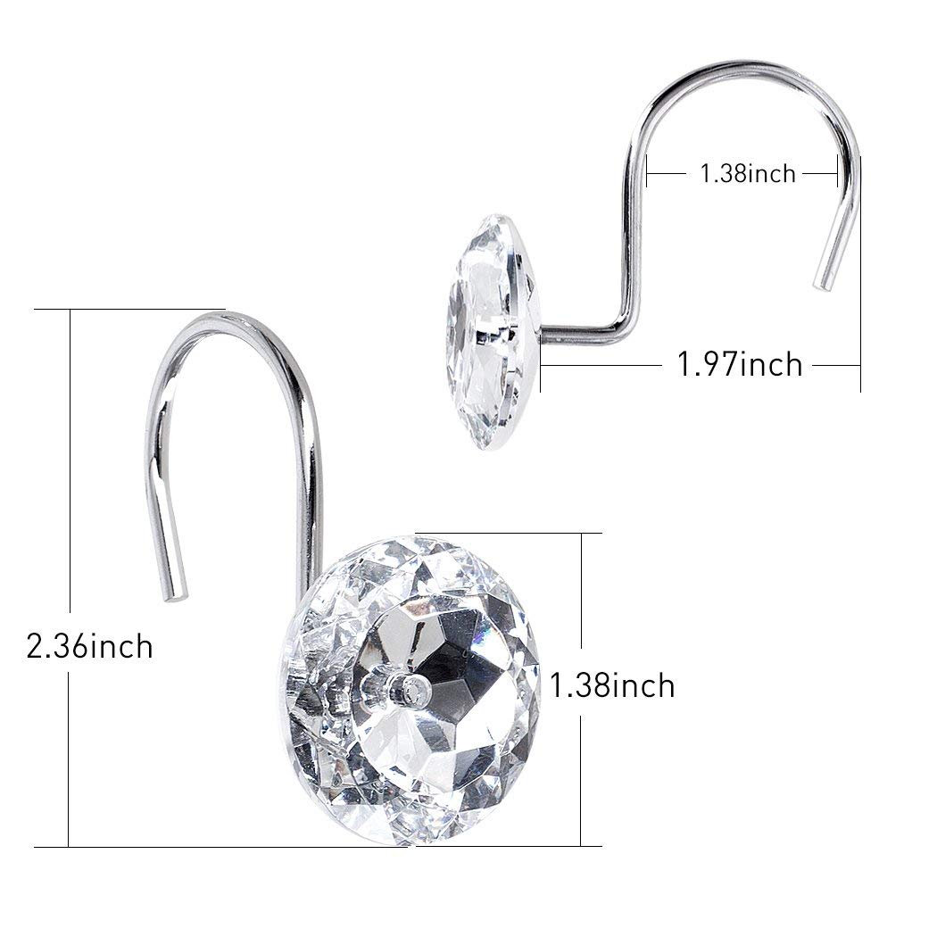 Transparent Rhinestone Shower Curtain Hook Curtain Hook Bathroom Supplies