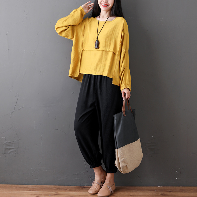 Fashion, Loose, Casual, Fat, Thin, Top, Wide-Legged, Two-Piece Pants