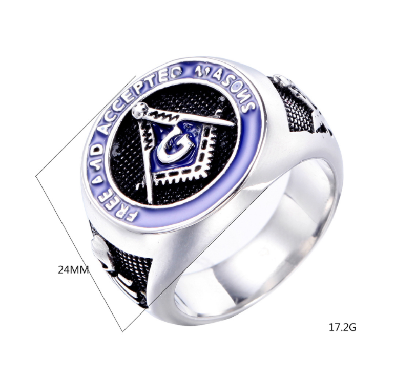 Punk Retro Men's Titanium Steel Epoxy Ring