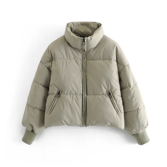 Autumn and Winter Casual Loose Bread Coat Cotton Jacket Green - Shop at LoveMi