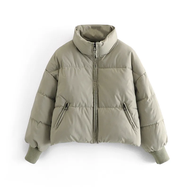 Autumn and Winter Casual Loose Bread Coat Cotton Jacket - Green