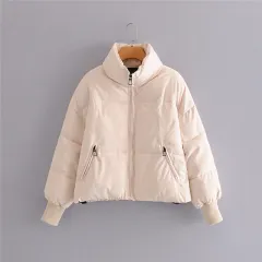Autumn and Winter Casual Loose Bread Coat Cotton Jacket - Beige - View 1