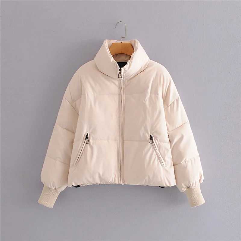 Autumn and Winter Casual Loose Bread Coat Cotton Jacket - Beige