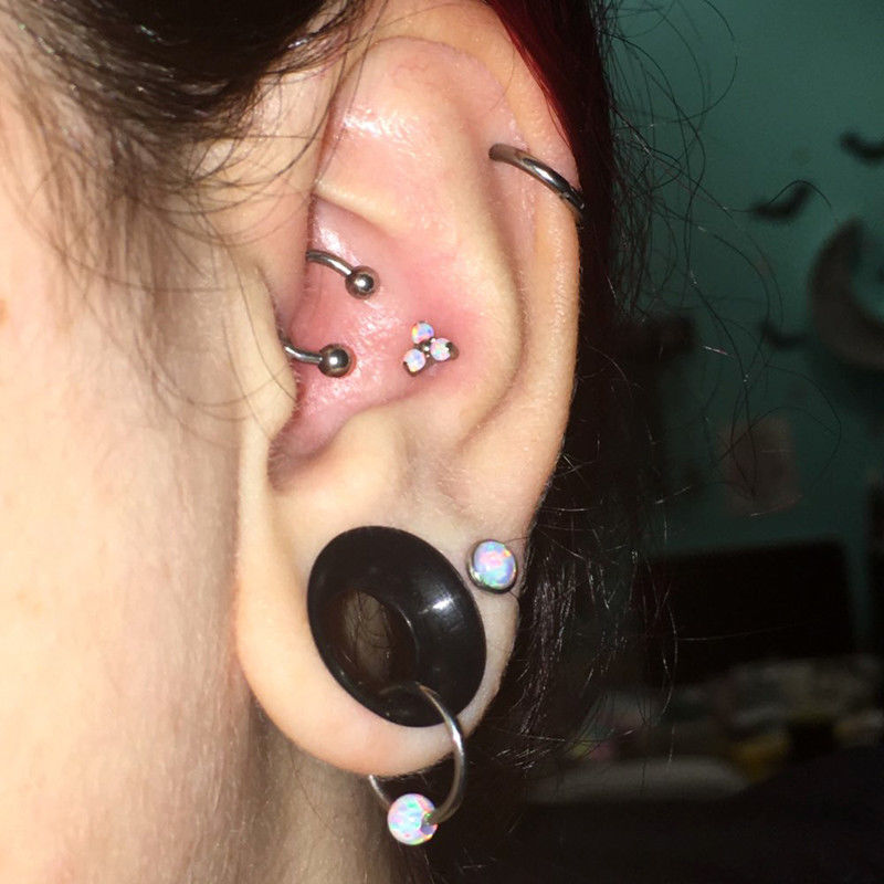 Steel Color Titanium Inner Teeth Bone Nail Small Earrings