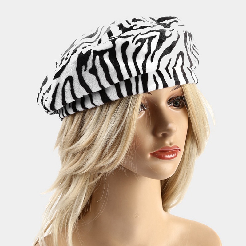 Cow Pattern Trendy Street Beret All-match Warm Painter Hat