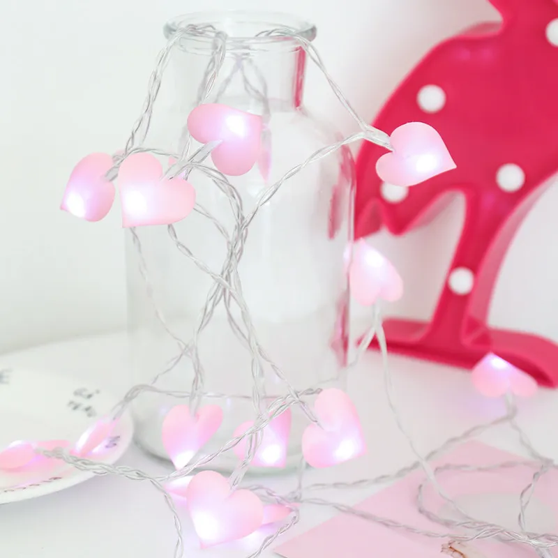 Led Lights Curtain Lights Fabric Peach Heart String Lights – image 4