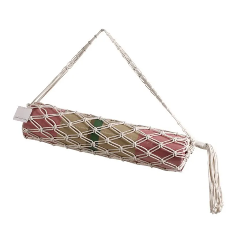Portable Hand-Woven Yoga Mat Tassel Storage Bag - 03Style