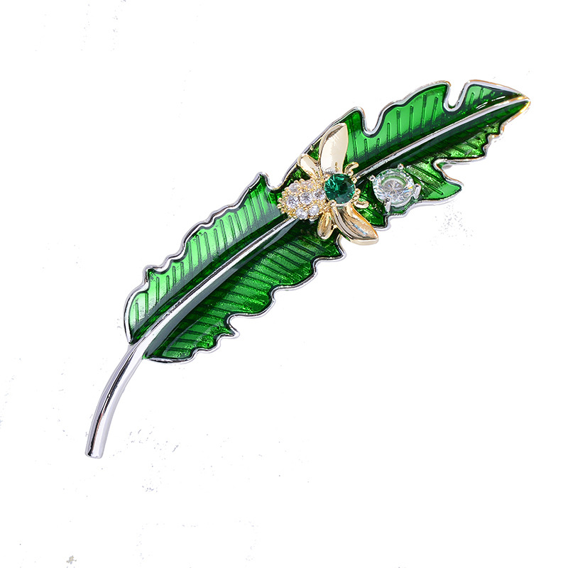 Zircon Bee Leaf Brooch, picture 4 of 4