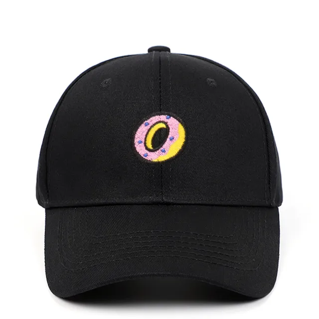 Embroidered Cotton Baseball Cap Fashion Donut Hat Black - Shop at LoveMi