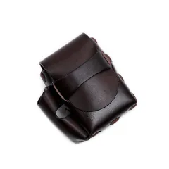 Vegetable Tanned Leather Retro Handmade Cigarette Case Leather Cigarette Bag Wear - Coffee - View 1