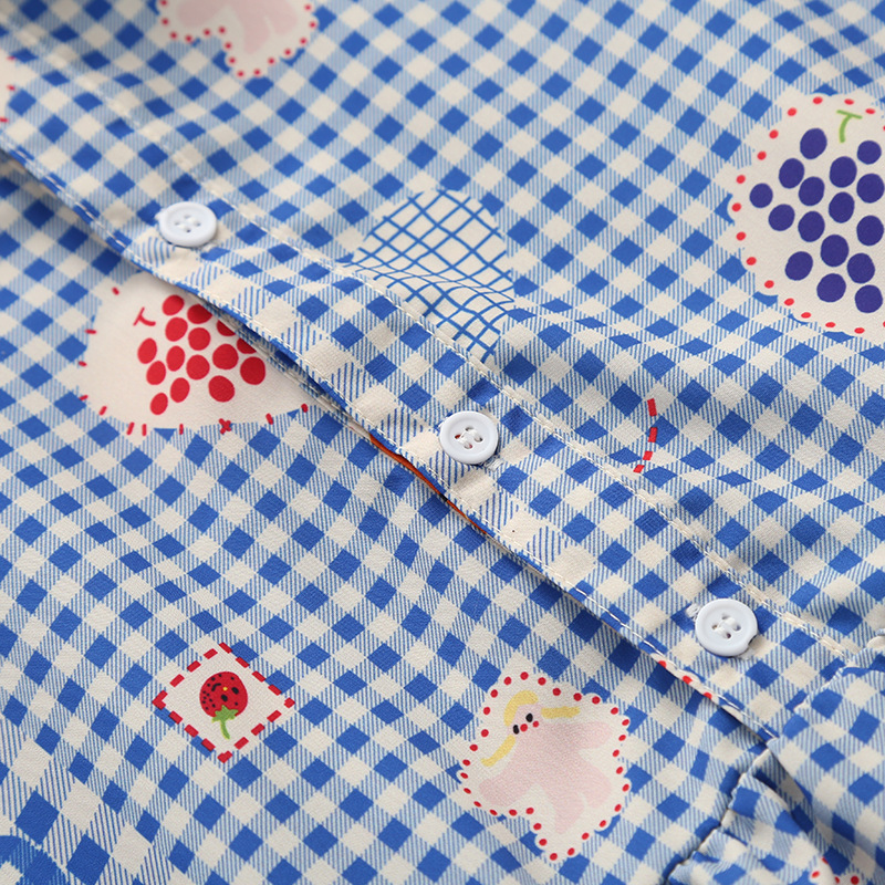 Short-sleeved Chiffon Skirt With Wood Ears