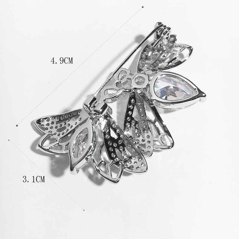 Luxurious Double Bee Brooch With Micro-inlaid Zircon