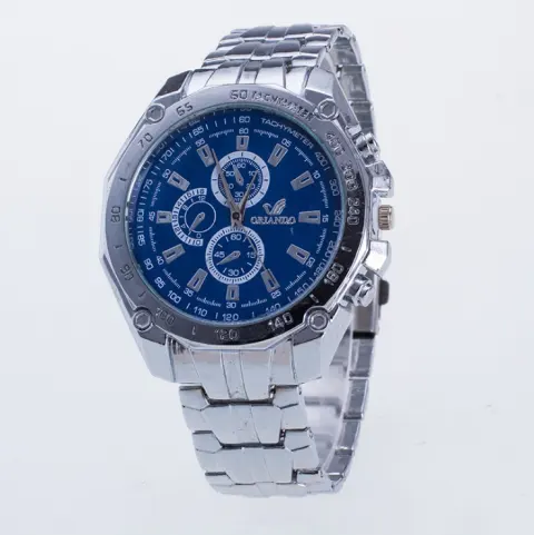 Fashion Silver Stainless Steel Mens Watches Top Brand Luxury