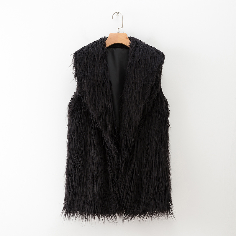 Faux fur effect vest vest