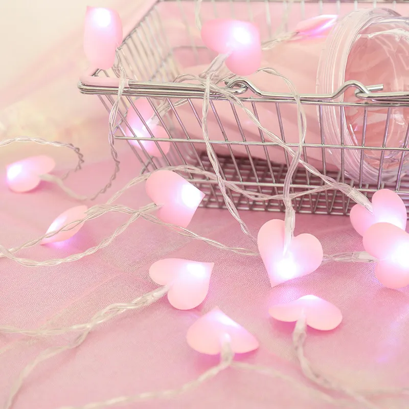 Led Lights Curtain Lights Fabric Peach Heart String Lights – image 3