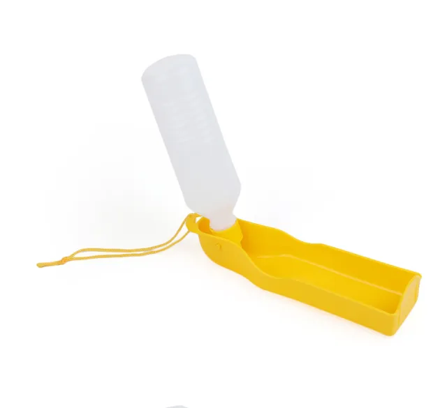 Dog Water Bottle Feeder With Bowl Plastic Portable Water Bottle Pets Outdoor Travel Pet Drinking Water Feeder 40FB18 Yellow - Shop at LoveMi