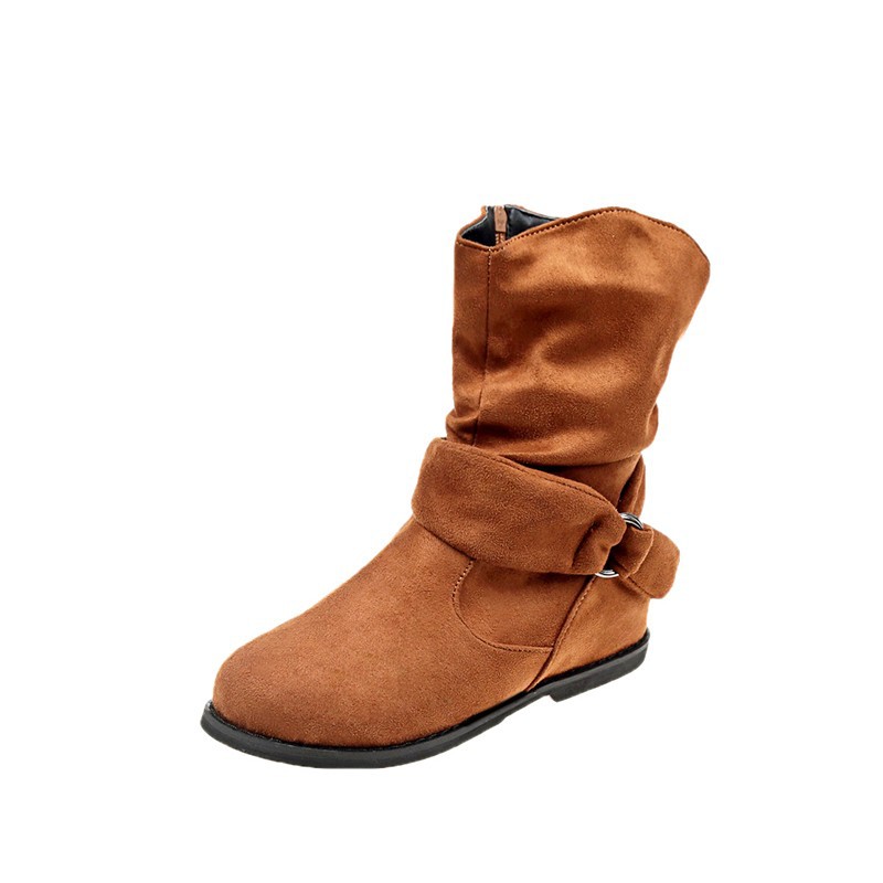 Faux Suede Mid-Calf Boots, picture 3 of 4