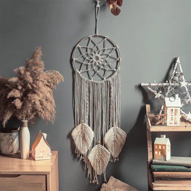 Tapestry Cotton Thread Hand Woven Hanging Decoration Wall Hanging Decoration White Woven - Shop at LoveMi