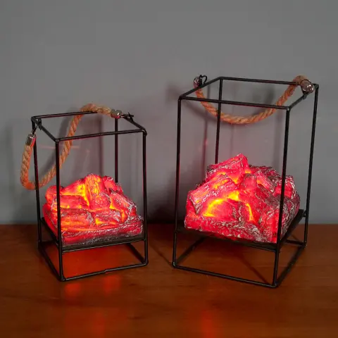 LED Flame Light Home Christmas Halloween Simulated Charcoal Fireplace
