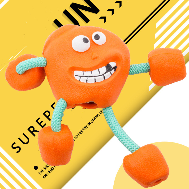 Dog Vocalization Molar Teeth Bite Resistant Rubber Ball Anti-Boring Toy
