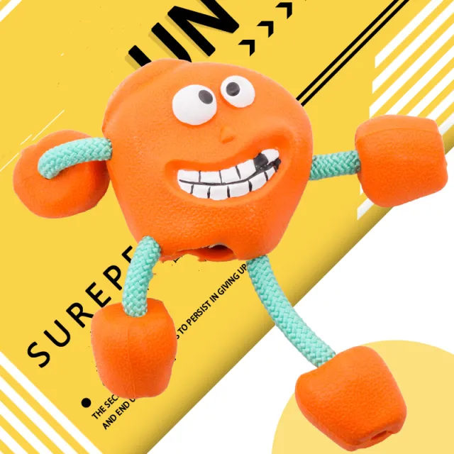 Dog Vocalization Molar Teeth Bite Resistant Rubber Ball Anti Boring Toy Orange - Shop at LoveMi