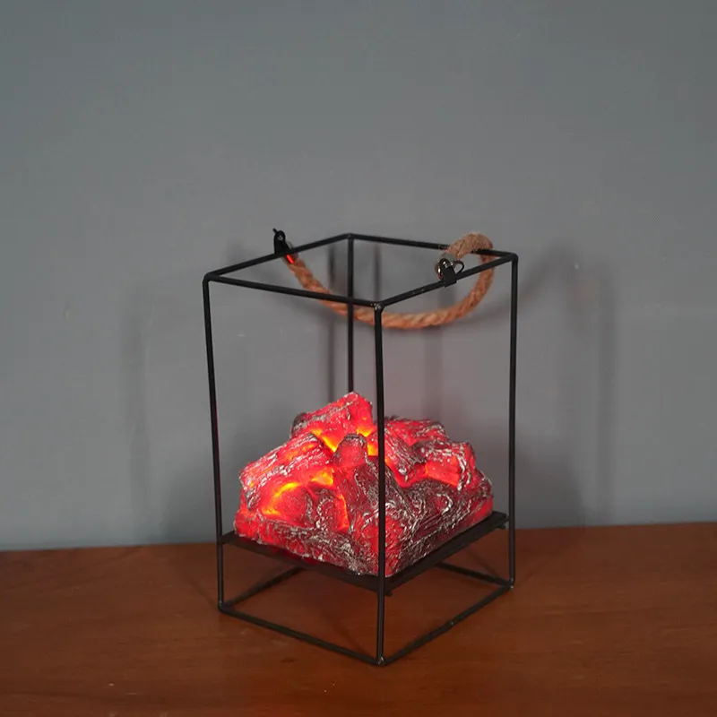 LED Flame Light Home Christmas Halloween Simulated Charcoal Fireplace Lamp – image 6