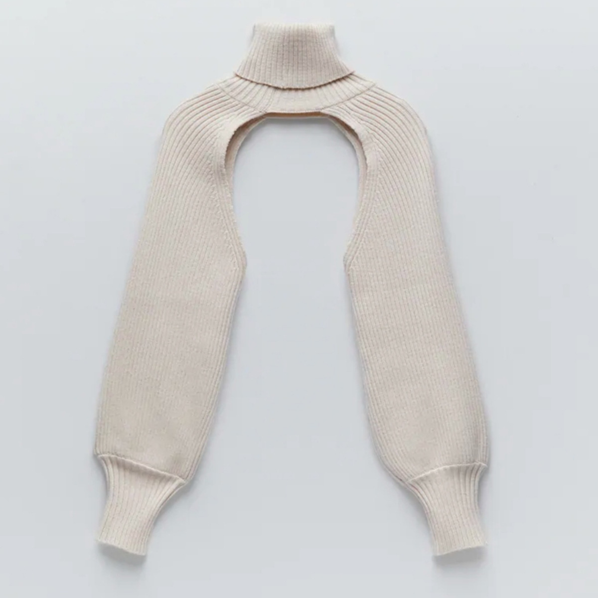 Women's Lantern Sleeve High-collared Woollen Sleeve