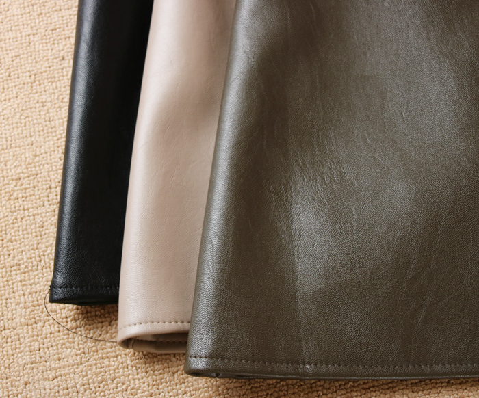 Women's High Waist All-match Thin PU Skirt
