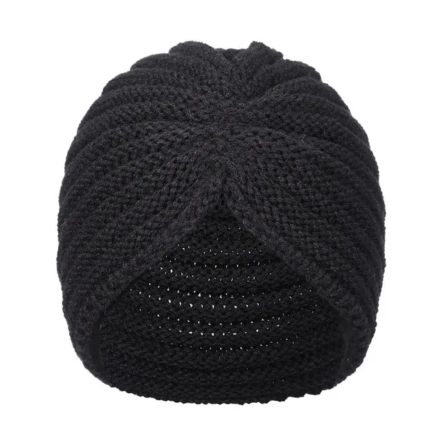 New Winter Knitted Nail Pearl Headscarf Hat Bohemian Knotted Warm Headband Black - Shop at LoveMi