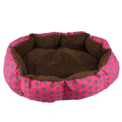 Soft Fleece Pet Dog Puppy Cat Warm Bed House Plush - Rose Red - View 1